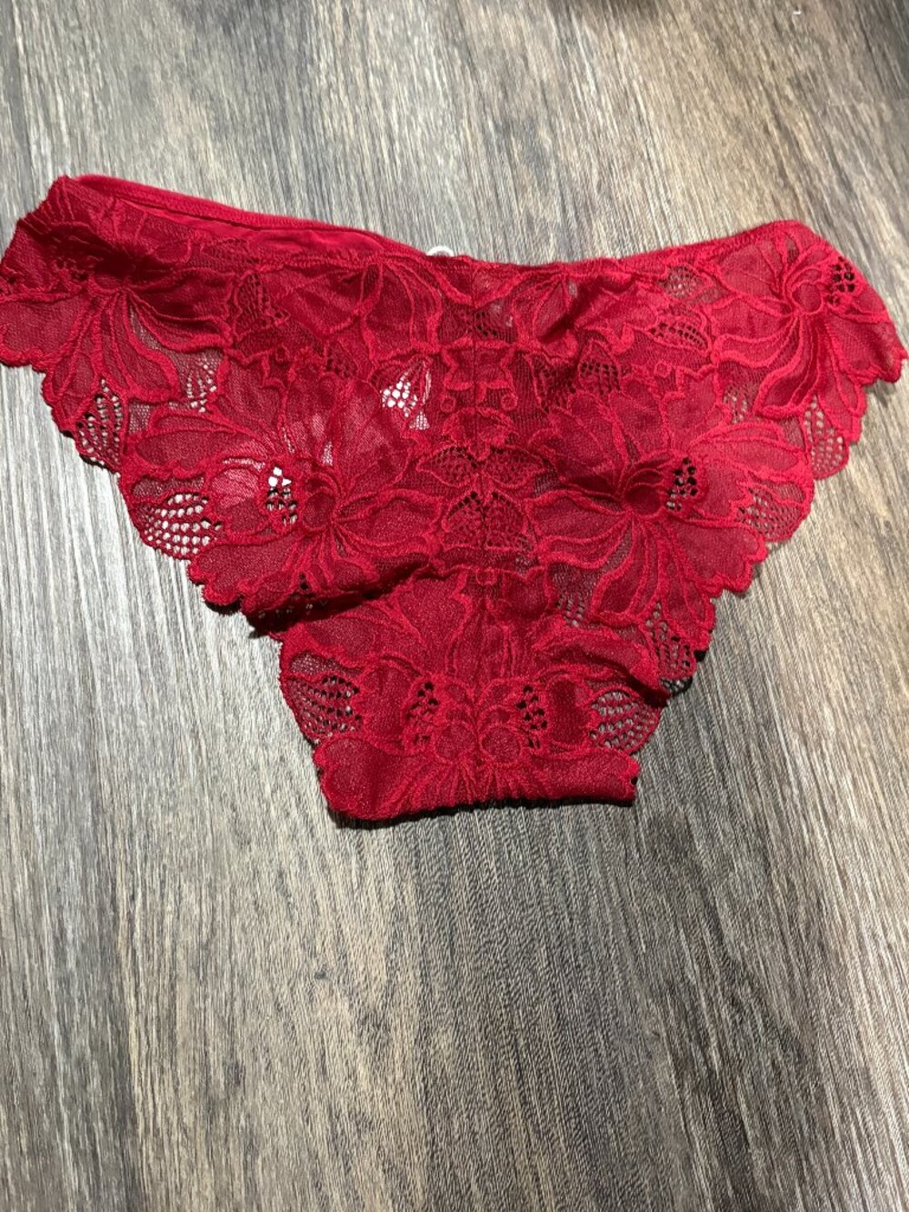 Adore Me Red Lace Embroirdered Back Bikini Panties Panty sz M Med NEW